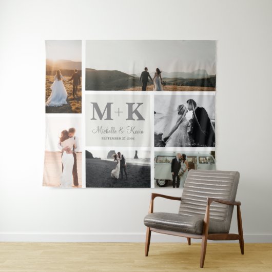 Tenture 6 Photo Mariage Collage Nouveaux Mariés (En situation (horizontale))
