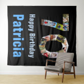 Tenture 70e Anniversaire 15 Photos Numéro 70 Collage Fond (En situation (horizontale))