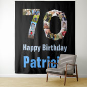 Tenture 70e Anniversaire 15 Photos Numéro 70 Collage Fond (En situation)