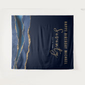 Tenture 70e anniversaire Blue Gold Agate Photo fond (Devant (Horizontal))