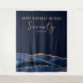 Tenture 70e anniversaire Blue Gold Agate Photo fond (Devant)