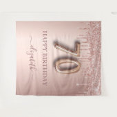 Tenture 70e anniversaire blush rose rose or parties scinti (Devant (Horizontal))