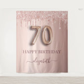 Tenture 70e anniversaire blush rose rose or parties scinti (Devant)