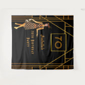 Tenture 70e anniversaire noir or art déco des années 1920 (Devant (Horizontal))