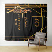 Tenture 70e anniversaire or noir 1920's art déco (En situation (horizontale))