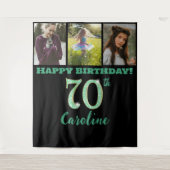 Tenture 70e fête d'anniversaire, Parties scintillant verte (Devant)