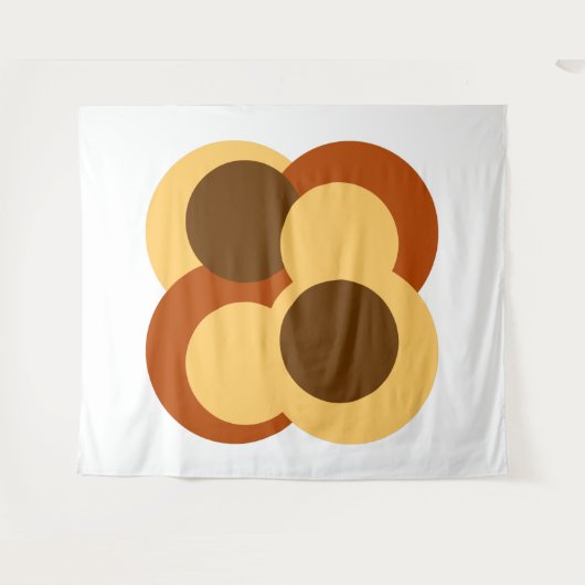 Tenture 70s Abstract Geometric Circular Shapes (Devant (Horizontal))