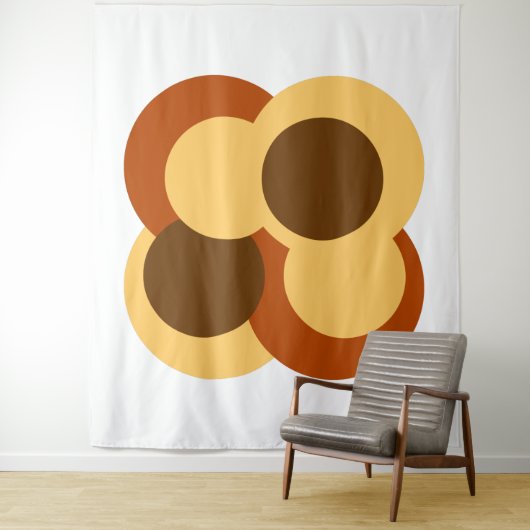 Tenture 70s Abstract Geometric Circular Shapes (En situation)
