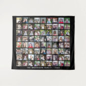Tenture 72 Carré Photo Collage Grille avec texte - noir (Devant (Horizontal))