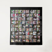 Tenture 72 Carré Photo Collage Grille avec texte - noir (Devant)