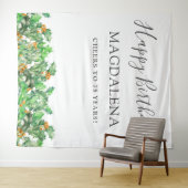 Tenture 75th Birthday Holly December Birth Flower Backdrop (En situation (horizontale))