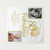 Tenture 80 et Fabulous Gold Foliage 2 Photo Anniversaire (Devant (Horizontal))