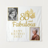 Tenture 80 et Fabulous Gold Foliage 2 Photo Anniversaire (Devant)