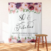 Tenture 80 Merveilleux Anniversaire Fête Florale Aquarelle