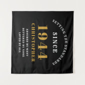 Tenture 80e anniversaire 1944 Elégant Black Gold Chic (Devant (Horizontal))