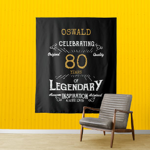 Tenture 80e anniversaire Black Gold légendaire fond photo