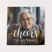 Tenture 80e anniversaire de la fête Photo White Script Che (Devant)