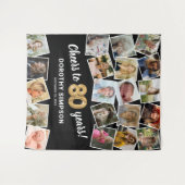 Tenture 80e anniversaire Multi Photo fond (Devant (Horizontal))
