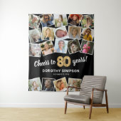 Tenture 80e anniversaire Multi Photo fond (En situation)