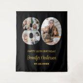 Tenture 80e anniversaire Numéro 80 Photo Collage moderne N (Devant)