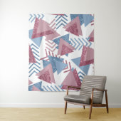 Tenture 80s Abstrait lunaire | Dusty Mauve rose et bleu (En situation)