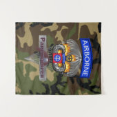 Tenture 82e division aéroportée Argent Chute vétéran (Devant (Horizontal))