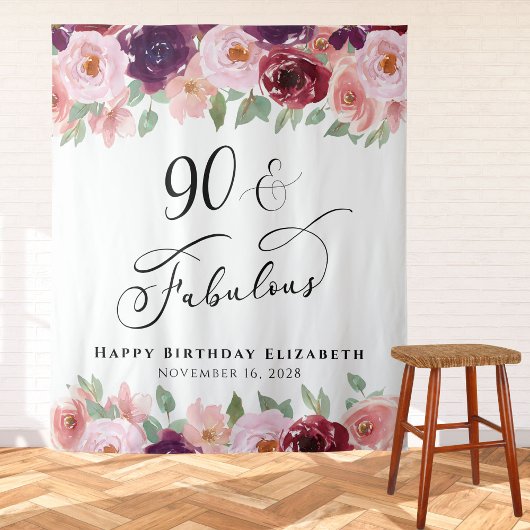 Tenture 90 Merveilleux Fête d'anniversaire aquarelle flora