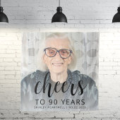 Tenture 90e anniversaire de la fête Photo Black Script Che