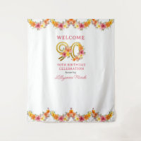 90e Anniversaire Fête Floral Gold Numéro 90 Contex