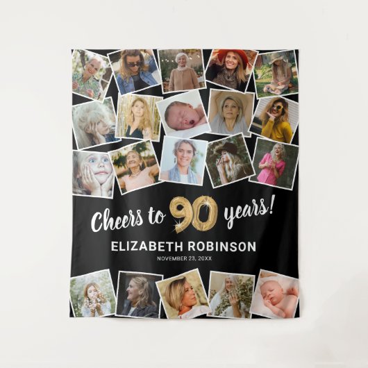 Tenture 90e anniversaire Multi Photo fond (Devant)