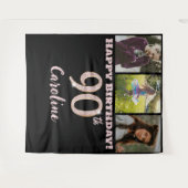 Tenture 90e fête d'anniversaire, Parties scintillant d'or (Devant (Horizontal))