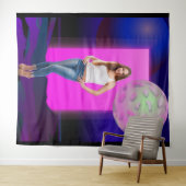 Tenture 90's Retro Space Party Decoration Backdrop (En situation (horizontale))