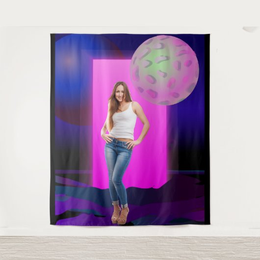 Tenture 90's Retro Space Party Decoration Backdrop (Devant)