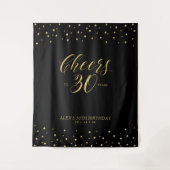 Tenture À 30 ans | Soirée d'anniversaire Or et Noir T (Devant)