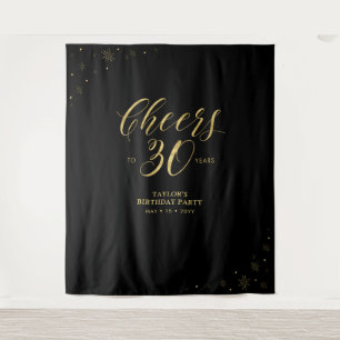 Tenture À 30 ans, tchin ! Soirée d'anniversaire Or et No