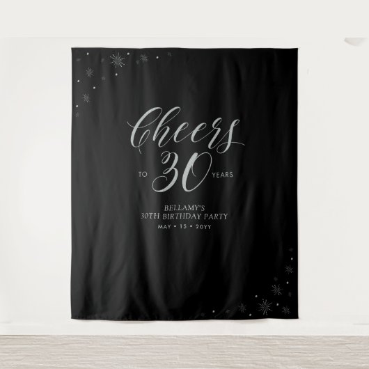 Tenture À 30 ans, tchin ! | Soirée d'anniversaire Silver & (Devant)
