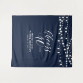 Tenture À 40 ans | 40e anniversaire de mariage Navy (Devant (Horizontal))