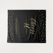 Tenture À 40 ans | Soirée d'anniversaire Or et Noir (Devant (Horizontal))