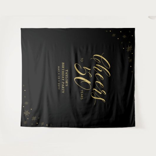 Tenture À 50 ans d'existence | Soirée d'anniversaire Or et (Devant (Horizontal))