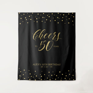 Tenture À 50 ans, tchin ! 50e anniversaire Or & Noir