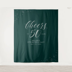 Tenture À 50 ans, tchin ! Fête d'anniversaire Argent & V