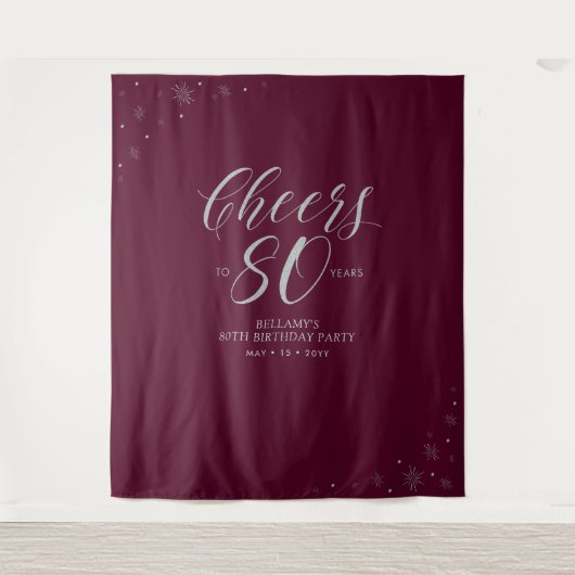 Tenture À 80 ans Silve & Red fête son 80e anniversaire (Devant)