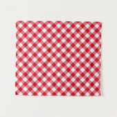Tenture à damiers tartan plaid classique rouge blanc textu (Devant (Horizontal))