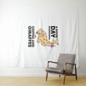 Tenture A Good Day Starts With Coffee & Giraffe Gift Funny (En situation (horizontale))