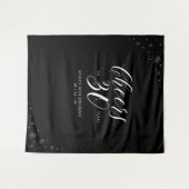 Tenture À la fête pour 30 ans | 30e anniversaire noir et b (Devant (Horizontal))