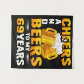 Tenture À la santé et bières pour mes 69 ans Cadeau pour m (Devant (Horizontal))