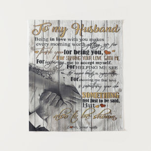 Tenture À mon cadeau de mari LETTRE MARI Décor