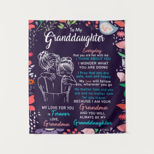 Tenture À Mon Don Grandgirl De Grand-Mère, Amoureux Des Fl (Devant)