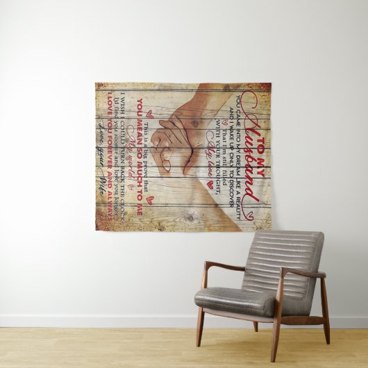 Tenture À mon mari présent | Nouveau Décor | (En situation (horizontale))