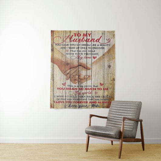 Tenture À mon mari présent | Nouveau Décor | (En situation)